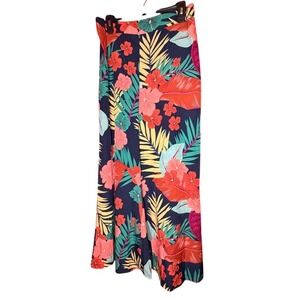 Women's Floral wide leg Pants, Sz XL, CB#52